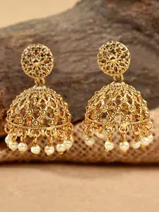 Fida Gold-Toned Dome Shaped Jhumkas Earrings