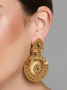 Fida Gold-Toned Circular Drop Earrings