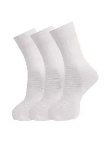 Dollar Socks Men Pack Of 3 White Cotton Above Ankle-Length Socks