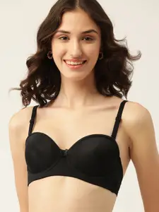 DressBerry Black Solid Bra Underwired Lightly Padded Multiway Straps