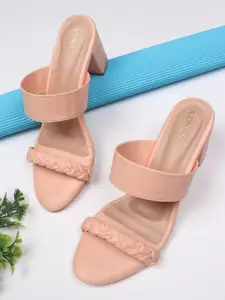 ICONICS Peach-Coloured Block Sandals