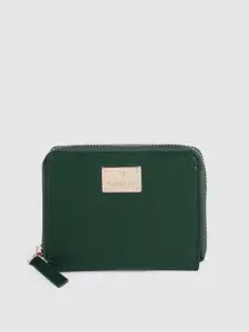 Van Heusen Women Green Solid Zip Around Wallet