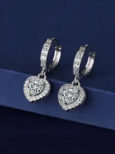 Yellow Chimes Silver-Toned Contemporary Drop Earrings