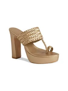 ERIDANI Gold-Toned Platform Sandals