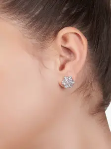 AMI Rose Gold Floral Studs Earrings