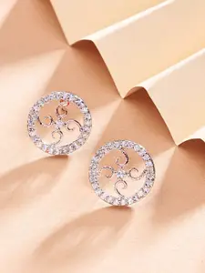 AMI Rose Gold Circular Studs Earrings