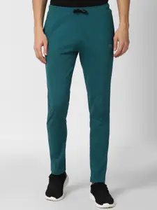 Peter England Men Green Solid Pure Cotton Track Pant