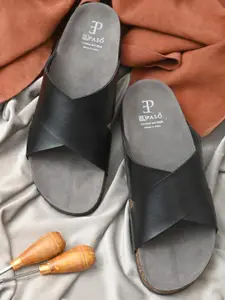 El Paso Men Black Comfort Sandals