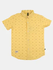 V-Mart Boys Yellow Printed Casual Shirt