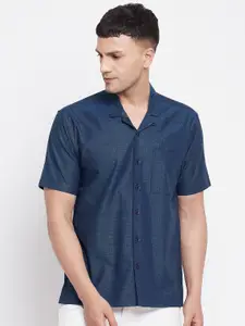even Men Blue Slim Fit Casual Shirt