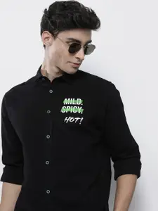The Indian Garage Co Men Black Classic Typography Printed Casual Shirt
