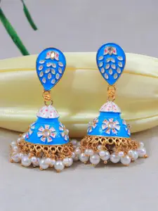 Crunchy Fashion Blue Contemporary Jhumkas Earrings
