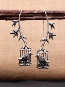 Crunchy Fashion Silver-Toned Contemporary Drop Earrings