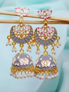Crunchy Fashion Grey Contemporary Jhumkas Earrings