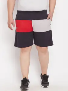 bigbanana Men Plus Size Multicoloured Colourblocked Sports Shorts