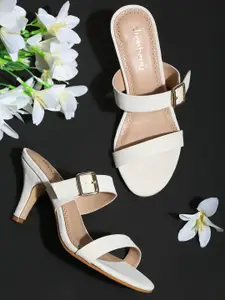 Bruno Manetti White Striped PU Sandals with Bows