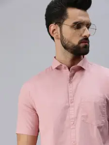 SHOWOFF Men Pink Comfort Slim Fit Casual Shirt
