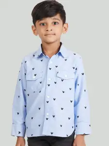Zalio Boys Blue Comfort Printed Casual Shirt