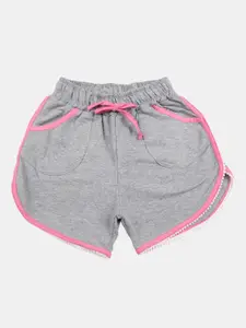 V-Mart Girls Grey Melange Shorts
