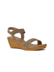 Bata Beige Wedge Sandals