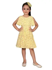 SKY HEIGHTS Yellow Floral Georgette Dress