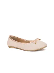 Bata Women Pink Ballerinas with Bows Flats
