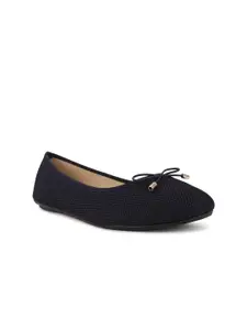 Bata Women Blue Ballerinas with Bows Flats