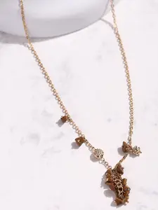 DEEBACO Gold-Plated Unakite Necklace