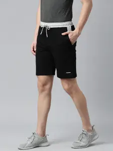 TOM BURG Men Black Solid Premium Cotton Slim Fit Sports Shorts