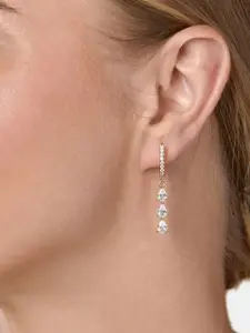 MINUTIAE Gold-Toned Teardrop Shaped Drop Earrings