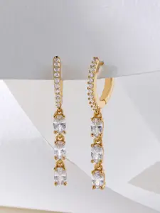 MINUTIAE Gold-Toned Oval Drop Earrings