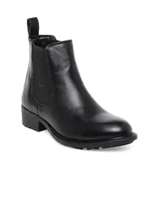 Bruno Manetti Women Black Solid High-Top Flat Boots
