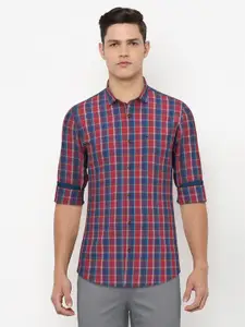 Peter England Men Multicoloured Checked Slim Fit Casual Shirt