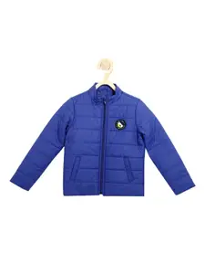 Allen Solly Junior Boys Blue Padded Jacket with Patchwork