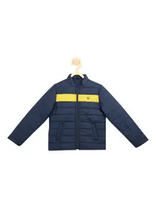 Allen Solly Junior Boys Navy Blue Colourblocked Padded Jacket