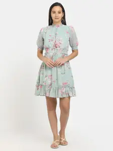 V-Mart Green Floral Dress