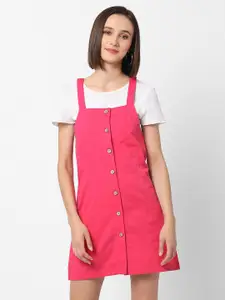 VASTRADO Pink Pinafore Dress