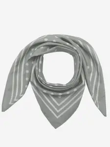 Beau Design Women Grey & White Polka Dot Printed Scarf