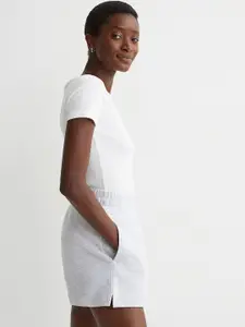 H&M Women Grey Solid Sweatshorts