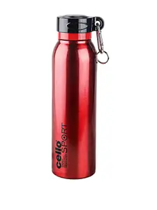 Cello Red Solid Stainless Steel Flask 550 ML