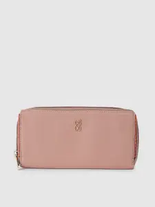 Baggit Women Pink Solid Zip Around Wallet
