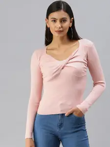 SHOWOFF Pink Twisted Top