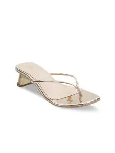 Mochi Gold-Toned Block Sandals