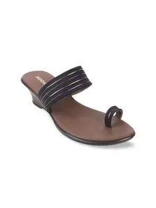 Mochi Blue Striped Wedge Sandals