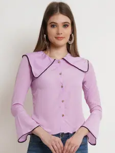 DODO & MOA Pink Crepe Styled Back Top