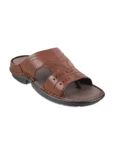Metro Men Tan Leather Comfort Sandals