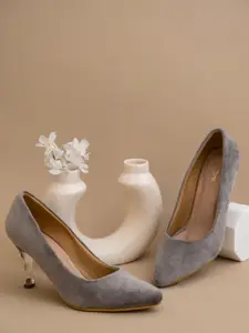 Shezone Grey Suede Pumps
