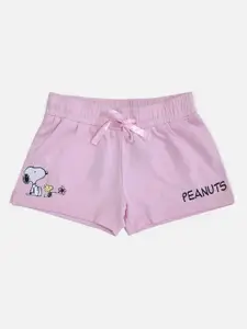 Kids Ville Girls Pink Peanuts Shorts