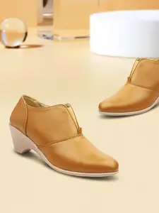 VALIOSAA Women Beige Solid Block Heels