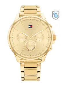 Tommy Hilfiger Women Dial & Gold-Plated Stainless Steel Bracelet Style Straps Analogue Watch TH1782452W